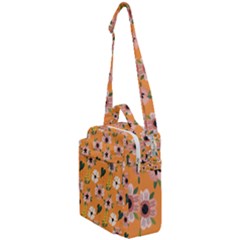 Flower Orange Pattern Floral Crossbody Day Bag