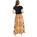 Flower Orange Pattern Floral Maxi Chiffon Skirt View2