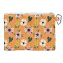 Flower Orange Pattern Floral Canvas Cosmetic Bag (XL) View2