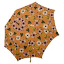 Flower Orange Pattern Floral Hook Handle Umbrellas (Medium) View2