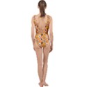 Flower Orange Pattern Floral Center Cut Out Swimsuit View2