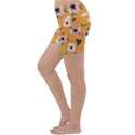 Flower Orange Pattern Floral Lightweight Velour Yoga Shorts View2