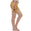 Flower Orange Pattern Floral Lightweight Velour Yoga Shorts View3