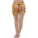 Flower Orange Pattern Floral Lightweight Velour Yoga Shorts View4