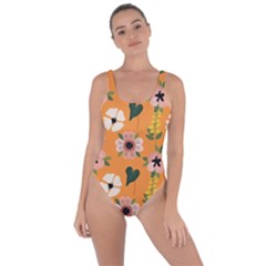 Flower Orange Pattern Floral Bring Sexy Back Swimsuit by Dutashop