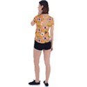 Flower Orange Pattern Floral Back Circle Cutout Sports Tee View2