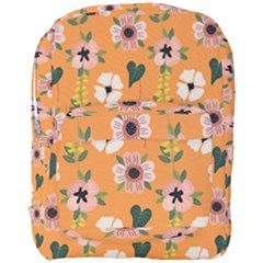 Flower Orange Pattern Floral Full Print Backpack