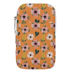 Flower Orange Pattern Floral Waist Pouch (small) by Dutashop