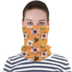 Flower Orange Pattern Floral Face Seamless Bandana (adult) by Dutashop