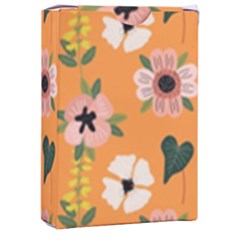 Flower Orange Pattern Floral Playing Cards Single Design (rectangle) With Custom Box by Dutashop