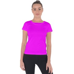 Fuchsia Pink	 - 	short Sleeve Sports Top by ColorfulSportsWear