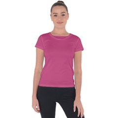 Fuchsia Rose	 - 	short Sleeve Sports Top by ColorfulSportsWear