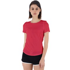 Rose Madder Red	 - 	back Cut Out Sport Tee by ColorfulSportsWear