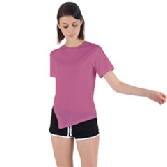 Cinnamon Satin Pink	 - 	Asymmetrical Short Sleeve Sports Tee