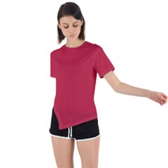 Cardinal Red	 - 	asymmetrical Short Sleeve Sports Tee by ColorfulSportsWear