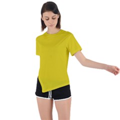 Corn Yellow	 - 	asymmetrical Short Sleeve Sports Tee by ColorfulSportsWear