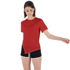 Chili Red	 - 	asymmetrical Short Sleeve Sports Tee by ColorfulSportsWear