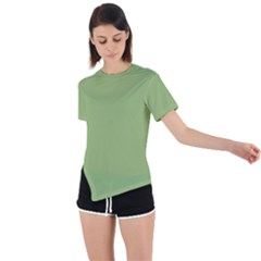 Olivine Green	 - 	asymmetrical Short Sleeve Sports Tee by ColorfulSportsWear