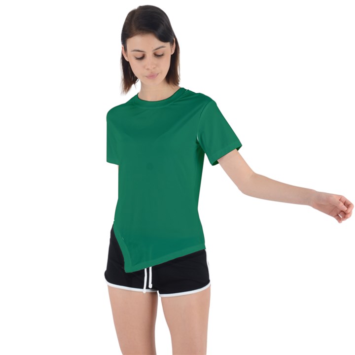 Dartmouth Green	 - 	Asymmetrical Short Sleeve Sports Tee