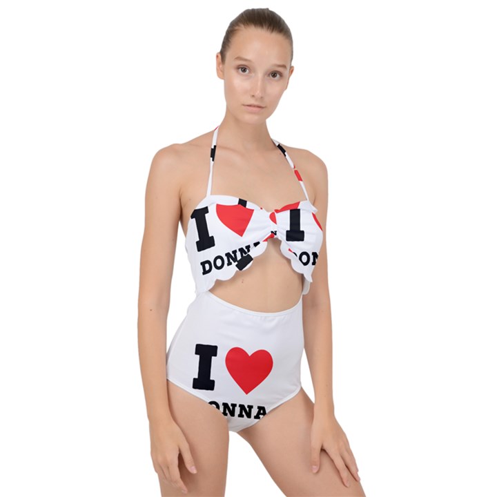 i love donna Scallop Top Cut Out Swimsuit