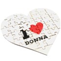 i love donna Wooden Puzzle Heart View3