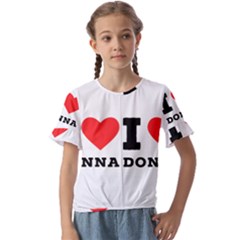 I Love Donna Kids  Cuff Sleeve Scrunch Bottom Tee