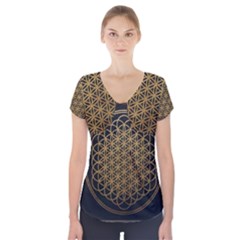 Horizon Sempiternal Bring Abstract Pattern Short Sleeve Front Detail Top