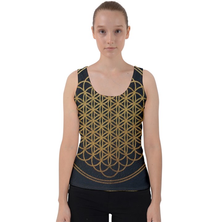 Horizon Sempiternal Bring Abstract Pattern Velvet Tank Top