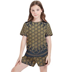 Horizon Sempiternal Bring Abstract Pattern Kids  Tee And Sports Shorts Set