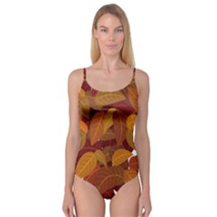 Watercolor Leaves Leaf Orange Camisole Leotard 