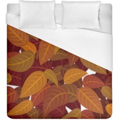 Watercolor Leaves Leaf Orange Duvet Cover (king Size)