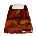 Watercolor Leaves Leaf Orange Fitted Sheet (Single Size) View1