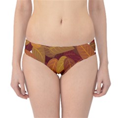 Watercolor Leaves Leaf Orange Hipster Bikini Bottoms