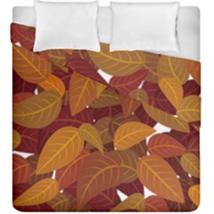 Watercolor Leaves Leaf Orange Duvet Cover Double Side (king Size)