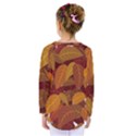 Watercolor Leaves Leaf Orange Kids  Long Sleeve Tee View2