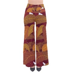 Watercolor Leaves Leaf Orange So Vintage Palazzo Pants by Jancukart