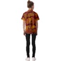 Watercolor Leaves Leaf Orange Kids  Short Sleeve Shirt View2