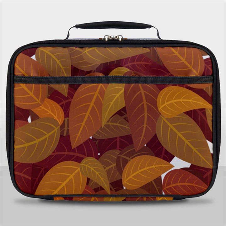 Watercolor Leaves Leaf Orange Full Print Lunch Bag