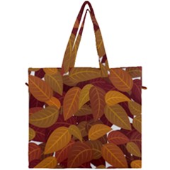 Watercolor Leaves Leaf Orange Canvas Travel Bag by Jancukart