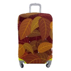 Watercolor Leaves Leaf Orange Luggage Cover (small)