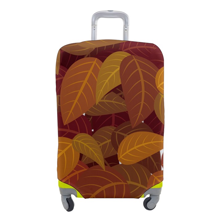 Watercolor Leaves Leaf Orange Luggage Cover (Small)