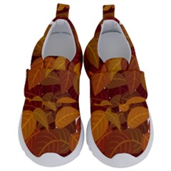 Watercolor Leaves Leaf Orange Kids  Velcro No Lace Shoes