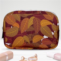 Watercolor Leaves Leaf Orange Make Up Pouch (small)