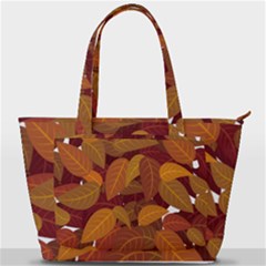 Watercolor Leaves Leaf Orange Back Pocket Shoulder Bag  by Jancukart