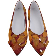 Watercolor Leaves Leaf Orange Women s Bow Heels by Jancukart