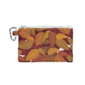 Watercolor Leaves Leaf Orange Canvas Cosmetic Bag (Small) View1