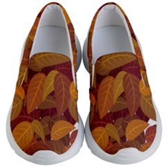 Watercolor Leaves Leaf Orange Kids Lightweight Slip Ons