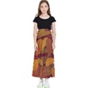 Watercolor Leaves Leaf Orange Kids  Flared Maxi Skirt View1