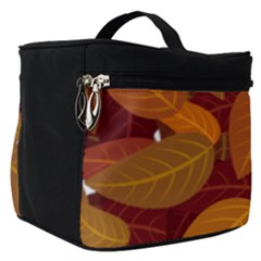 Watercolor Leaves Leaf Orange Make Up Travel Bag (small)