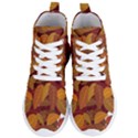 Watercolor Leaves Leaf Orange Women s Lightweight High Top Sneakers View1